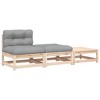 Patio Sofa Gray, Natural Wood vidaXL - 2 of 4