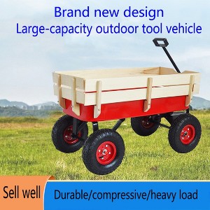 Vynxaria Outdoor Sport Wagon - Durable Tools Cart with Wooden Side Panels and Air Tires - 1 of 4