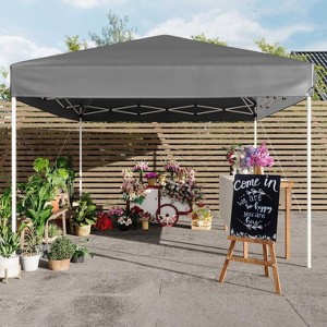 GustoWave Adjustable Height Outdoor 10x10Ft Pop Up Portable Canopy Tent with Carrying Bag for Parties, Camping - 1 of 4