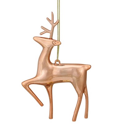 Northlight 4.75" Shiny Rose Gold Reindeer Christmas Tree Ornament
