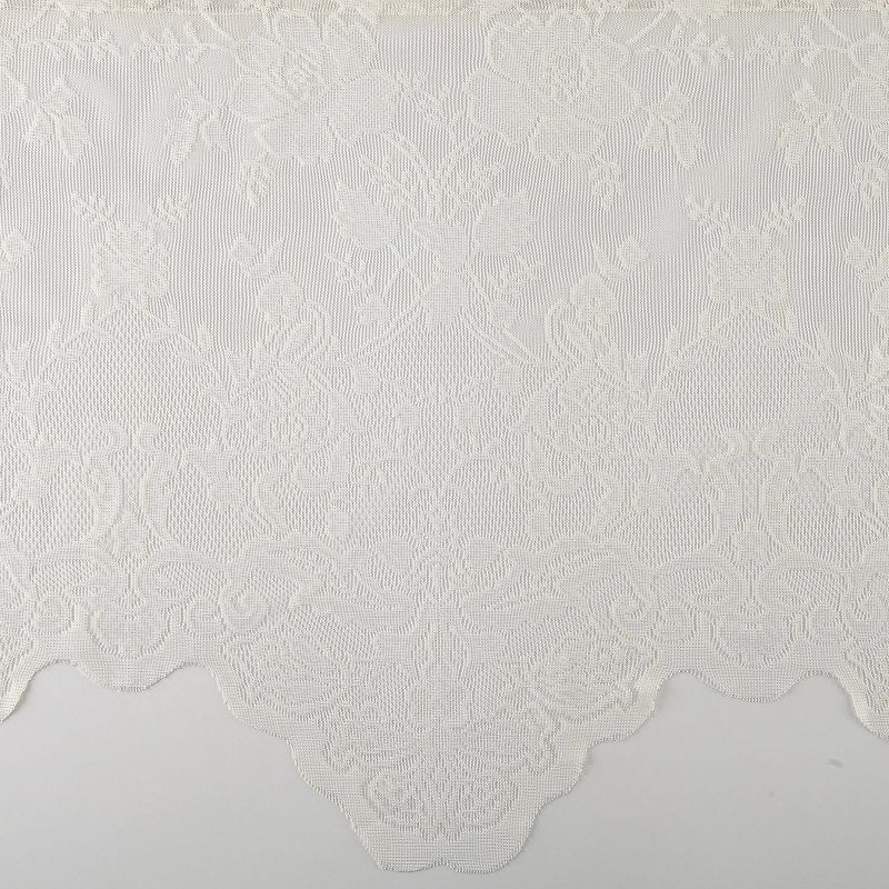 Set of 2 (38&#34;x58&#34;) Alison Floral Lace Sheer Rod Pocket Kitchen Curtain Tier Ivory - No. 918, 5 of 10