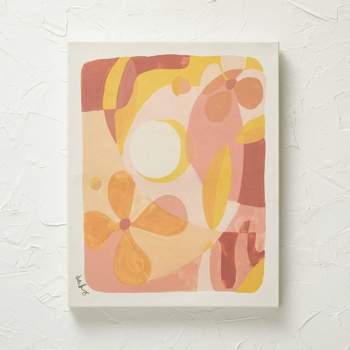 24" x 30" Floral Abstract Unframed Wall Canvas Pink - Opalhouse™ designed with Jungalow™