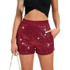 Womens Shorts Sequin High Waist Mini Shorts Glitter Dance Hip Sparkle Party Disco Costume - 2 of 4
