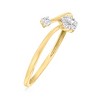 Ross-Simons 0.10 ct. t.w. Diamond Flower Bypass Ring in 10kt Yellow Gold - 3 of 4