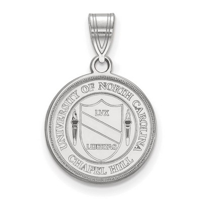 Black Bow Jewelry 10k White Gold North Carolina Tar Heels NCAA Medium Pendant