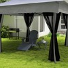 Resenkos 3-Piece Folding Chair With Ottoman And Side Table, Outdoor Wooden Fire Pit Chairs w/ High-back, Wide Armrests, White - 4 of 4