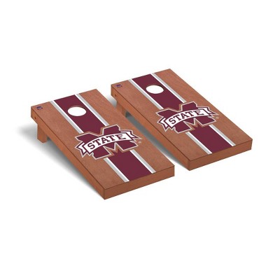 NCAA Mississippi State Bulldogs Premium Cornhole Board Rosewood Stained Stripe Version