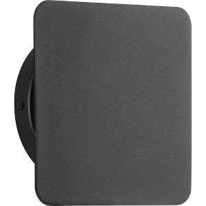 Progress Lighting Z-2025 1-Light LED Outdoor Square Wall Light, Textured Black, Satin White Shade - 1 of 2