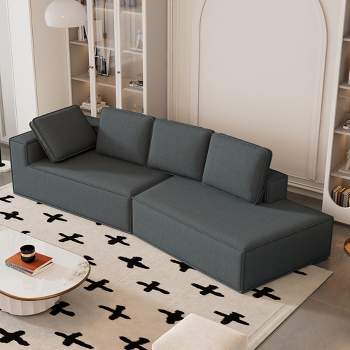 125" Modular Sectional Sofa Set, Upholstered Stylish Lounge Sleeper Sofa Couches-ModernLuxe