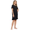 Casual Nights Women's Henley Nightshirts Set of 2, Floral Short Sleeve Nightgowns & Solid Sleepwear Shirt - 4 of 4