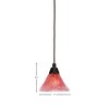 Toltec Lighting Any 1 - Light Pendant in  Dark Granite with 7" Raspberry Crystal Shade - 2 of 2