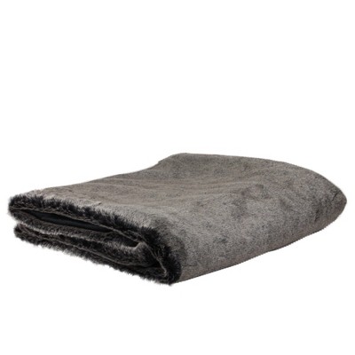 Northlight 50" x 60" Faux Fur Plush Throw Blanket - Gray