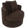 Sapphtopaz 1pc Accent Chair Soft Fur-Like Corduroy Lounge Chair Swivel Chair, Plush Texture Upholstered Living Room Chair Comfy Chair - 2 of 4