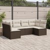 vidaXL Garden Sofa Set Brown and Cream White - 2 of 4
