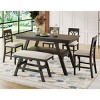 6 PCS Counter Height Dining Set, Dining Table with Storage Shelf, Upholstered Chair and Bench with Rubberwood Frame and Cushion-Coolbibila - 2 of 4