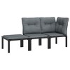 vidaXL 3 Piece Patio Lounge Set Black and Gray Poly Rattan - 3 of 4
