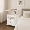 Resenkos Lift Top Desk Cart, Mobile Rolling Table, Wood Storage Cabinet with Drawers, Adjustable Height Utility Cart, - 2 of 4
