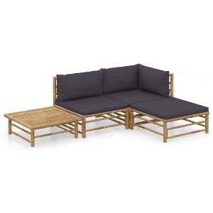 Garden Lounge Set Dark Grey Bamboo Medium Modular vidaXL - 1 of 4