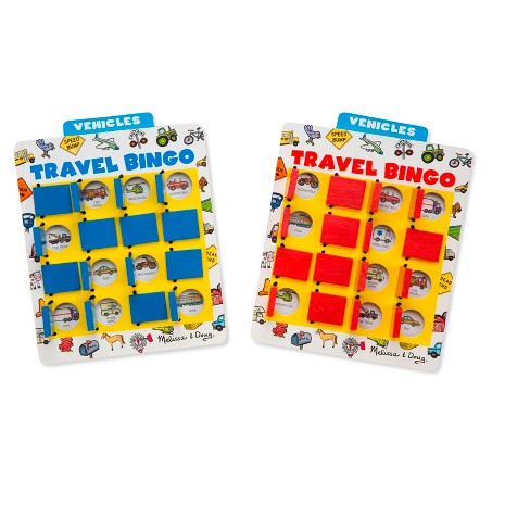 Melissa Doug Flip To Win Travel Bingo Game 2 Wooden Game Boards 4 Double Sided Cards Target