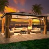 EROMMY 12'x16' Hardtop Gazebo, Outdoor Polycarbonate Roof Gazebo, Aluminum Frame Permanent Pavilion - 2 of 4