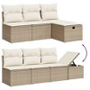 vidaXL 8 Piece Patio Sofa Set with Cushions Beige and Cream Poly Rattan - 3 of 4