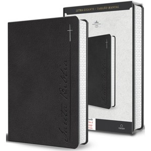 Biblia Rvr 1960 Letra Gigante, Símil Piel, Gris (Edición Cantos Pintados) / Spanish Bible Rvr 1960 Giant Print Handy Size Leathersoft Gray with Cross - 1 of 1
