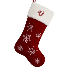 Personalization Mall Winter Wonderland Embroidered Initial Christmas Stocking - 1 of 2