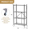 SUGIFT Storage Shelves,  4-Shelf Foldable Metal Shelving Units for Garage Kitchen Bakers, Collapsible Organizer Rack, Heavy Duty on Wheels - 3 of 4