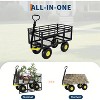 Steel Garden Cart Heavy Duty with 10" Wheels for Gardening Soil, Tools, and Plant Transport - 2 of 4