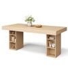 71-Inch Large Dining Table for 6-8 with Dual Side Storage, Wooden Kitchen Table w/ Large Tabletop & Sturdy Frame,for Kitchen, Dinner, Oak - 3 of 4