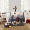 NoJo Into the Wilderness White, Navy, and Brown Bear 'It's All Good in the Woods' Super Soft Applique Baby Blanket with Trim - 4 of 4
