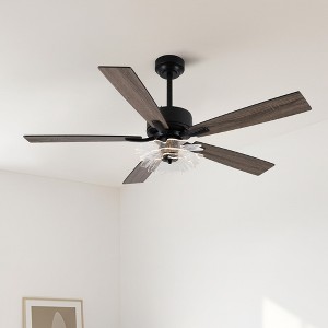 Parrot Uncle 52" Modern LED Ceiling Fan Light with Remote and Light - 1 of 4