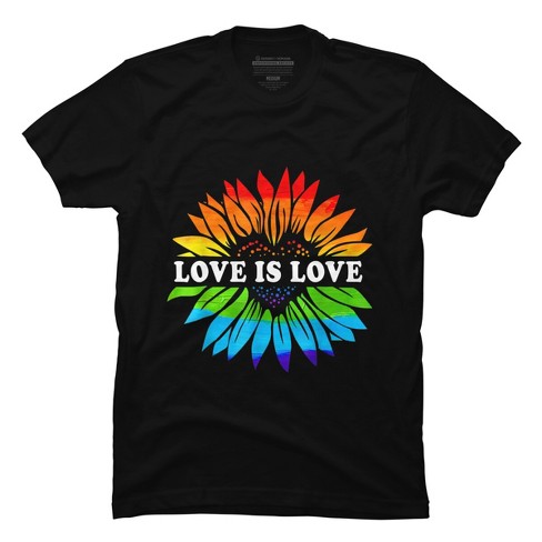 Adult Design By Humans Love is Love Sunflower Pride By Belugastore T-Shirt - image 1 of 2