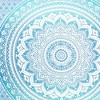 HomeRoots 92" X 84" Sea Green And White Mandala Cotton Hanging Tapestry - 4 of 4