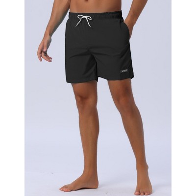 INSPIRE CHIC Men's Summer Drawstring Elastic Waist Mesh Lining Solid Board Shorts Black 36 — фото 2