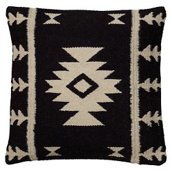 Ivory Black Southwestern Stripe Throw Pillow 18 X18 Rizzy Home