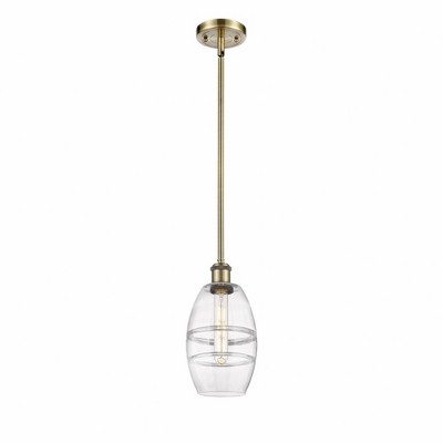 Vaz - 1 Light Stem Hung Mini Pendant In Industrial Style-8.13 Inches Tall and 5.88 Inches Wide
