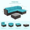 Sonkuki 5 Pieces Patio Conversation Set with Ottoman Sectional Sofa Set - 3 of 4