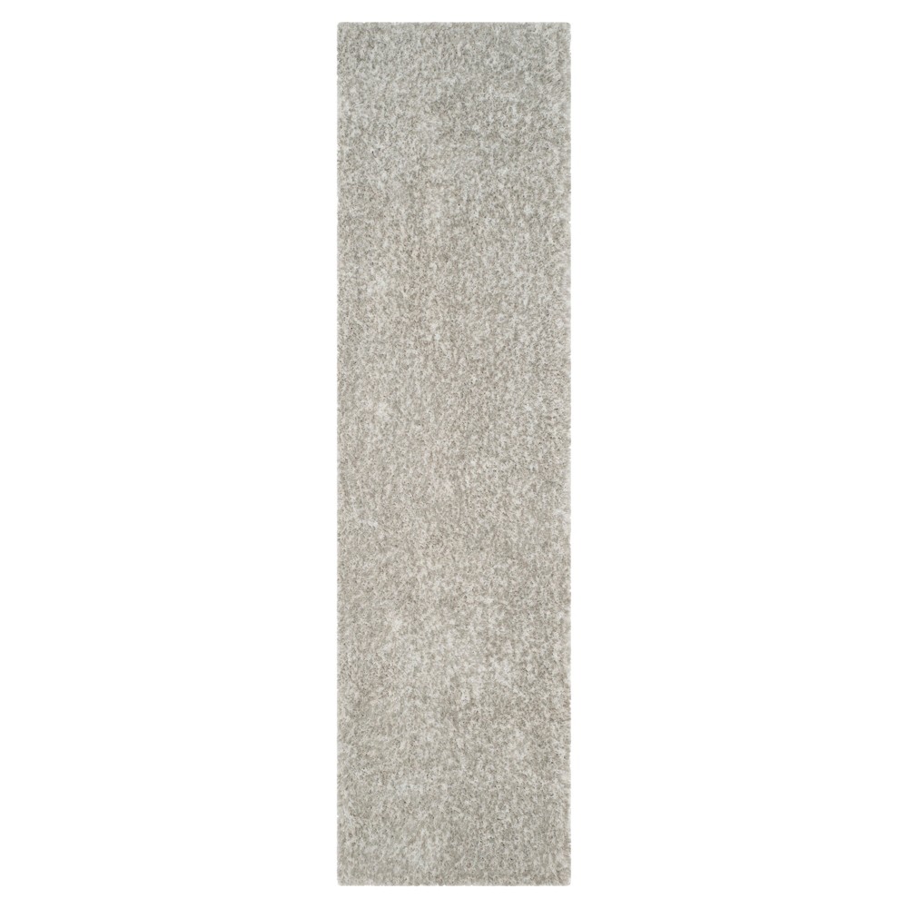 2'3inx8' Runner Toronto Shag Rug Light Gray - Safavieh