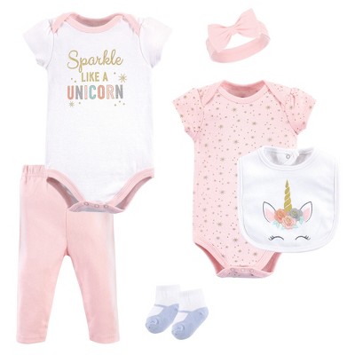 Image of Little Treasure Baby Girl Layette 6-Piece Set, Unicorn, 3-6 Months