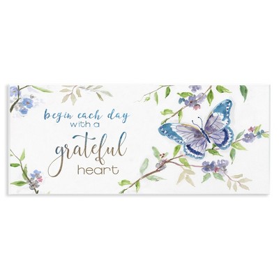 Stupell Industries Begin Day with Grateful Heart, 17" x 7"