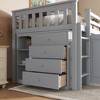 Sapphtopaz Twin Size Loft Bed with Multiple Storage&Pulling-Out Desk Wood Loft Bed with Guardrail&Ladder,Space-Saving Kids Bed Frame for Bedroom - 3 of 4