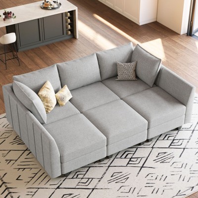 Belffin Chenille Modular Sectional Sofa with Storage L Shaped Couch with Chaise for Living Room