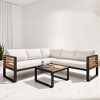 Mshliw 4-Piece Outdoor Patio Sectional Set with L-Shaped Sofa, Soft Cushions, and Coffee Table – Perfect for Garden, Backyard, Porch, or Deck - 2 of 4