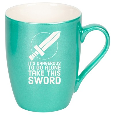 100 North Legendary Hero's 10 Ounce Seafoam Metallic Finish, Comfortably Fits Your Hands, New Bone China Coffee Tea Cup Mug, It's Dangerous To Go