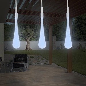 Nature Spring 30-Bulb Solar Power Outdoor LED Lighting With 8 Modes and Rechargeable Battery, Set of 2, 20.5', Cool White - 1 of 4