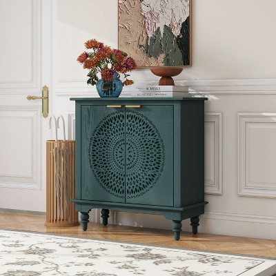 Okak Modern American Dresser for Bedroom with 3 Embossed Drawer, Wooden Chest Storage Cabinet for Living Room Study Hallway Entryway