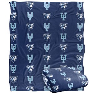 Upper Iowa University Logo Pattern Silky Touch Blanket White 50x60 - 1 of 4