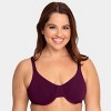 Fruit of the Loom Women's Cotton Stretch Extreme Comfort Bra 3 Pack Purple  Velvet/Blushing/Black 42DD