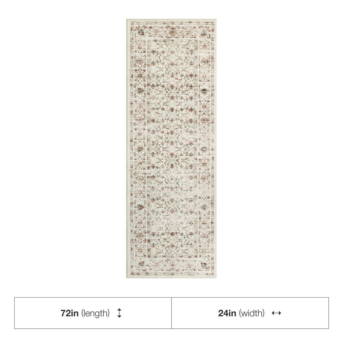Garvee Vintage Floral Print Area Rug Washable Living Room Bedroom Area Rug Soft Non Slip Low Pile Carpet - thumbnail 8